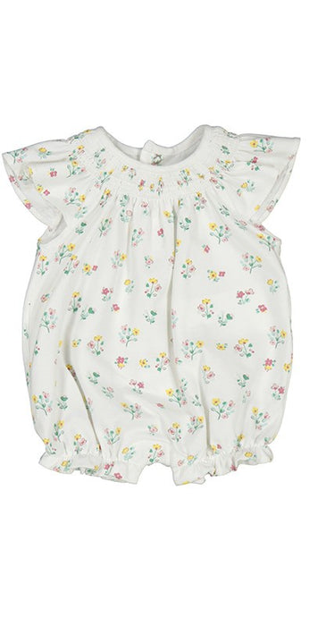 Baby Girl Shorty Romper White Floral