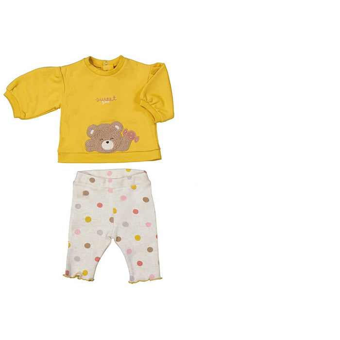 Mayoral Maize Bear Appliqued 2 piece Outfit