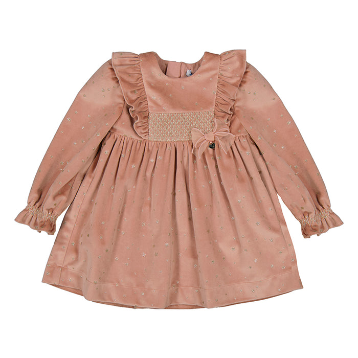 Mayoral Blush Rose Velveteen Dress