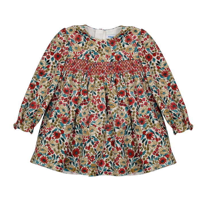 Mayoral Festive Floral Velveteen Dress