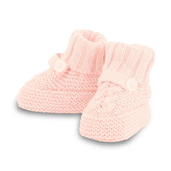 Knit Baby Booties - Pink