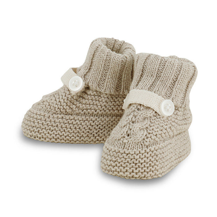 Knit Baby Booties - Walnut